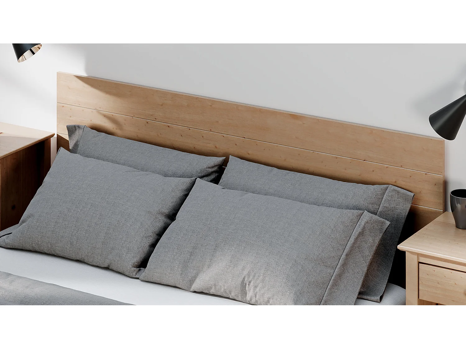 Cabecero Cama Madera Maciza Pino Pintada (155 X 45, Miel) - Buyqualia