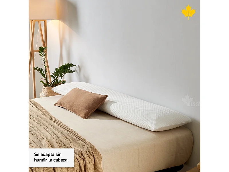 Oreiller ergonomique en mousse à mémoire de forme | 80 cm | Effet nuage | soulage les tensions | Double couverture