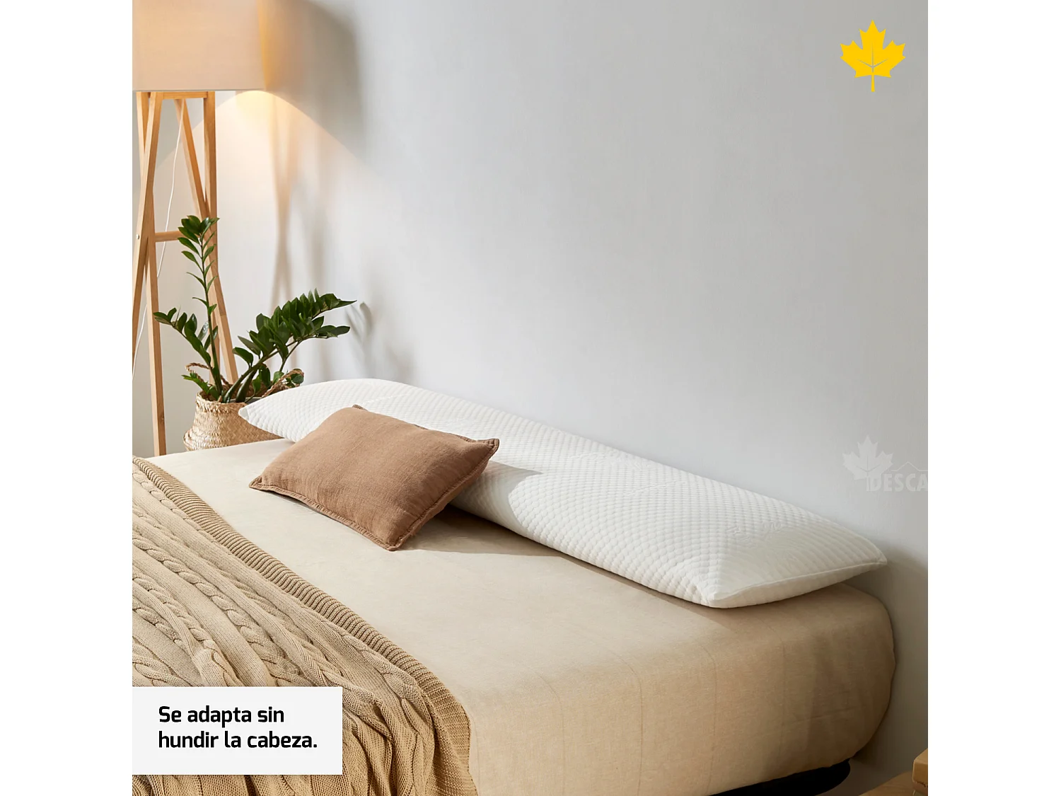 Almohada Viscoelastica 90 cm Descansin | Efecto nube | Visco | Alivia Tensiones | Doble Funda