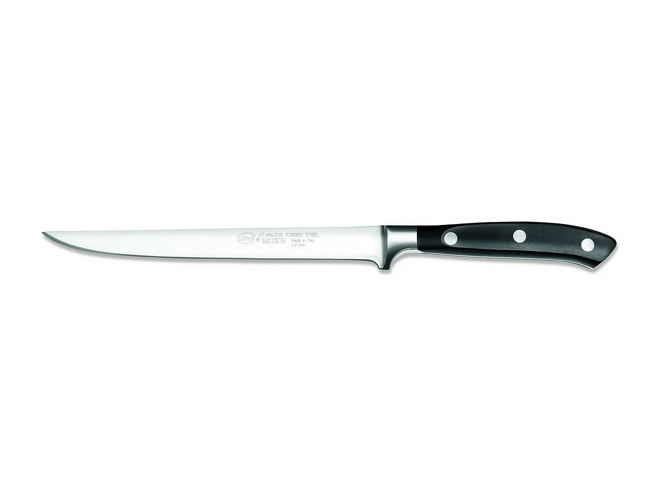 Cuchillo de Cocina Ergoforge, Negro, 2,3x6x40 cm, Sanelli
