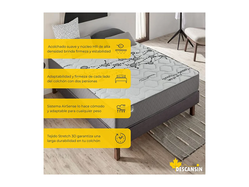 Colchon Viscoelástico 30cm Alta gama | 90 x 200 | Ideal para Personas con Dolores de Espalda | Alta Firmeza | Carbono-Grafeno Anti-Stress