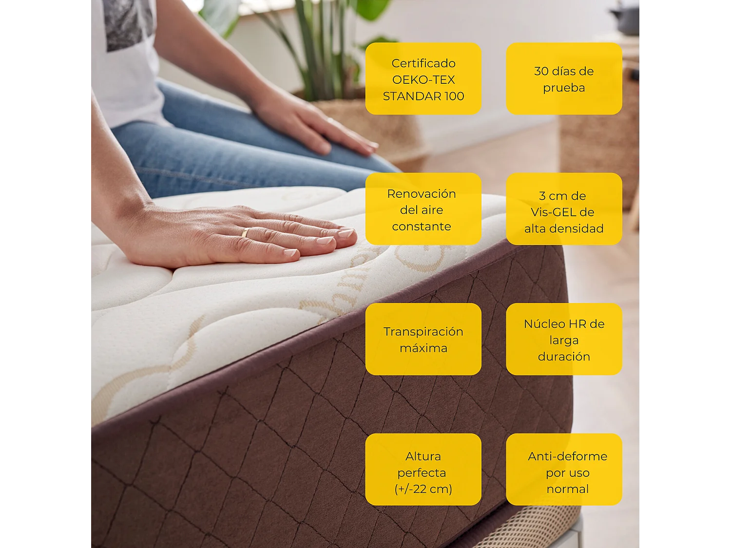 Pack Matelas + Oreiller Viscoélastique | 75x190 | Idéal Très épais 22 cm, 7 zones Confort | Haute fermeté | effet nuage