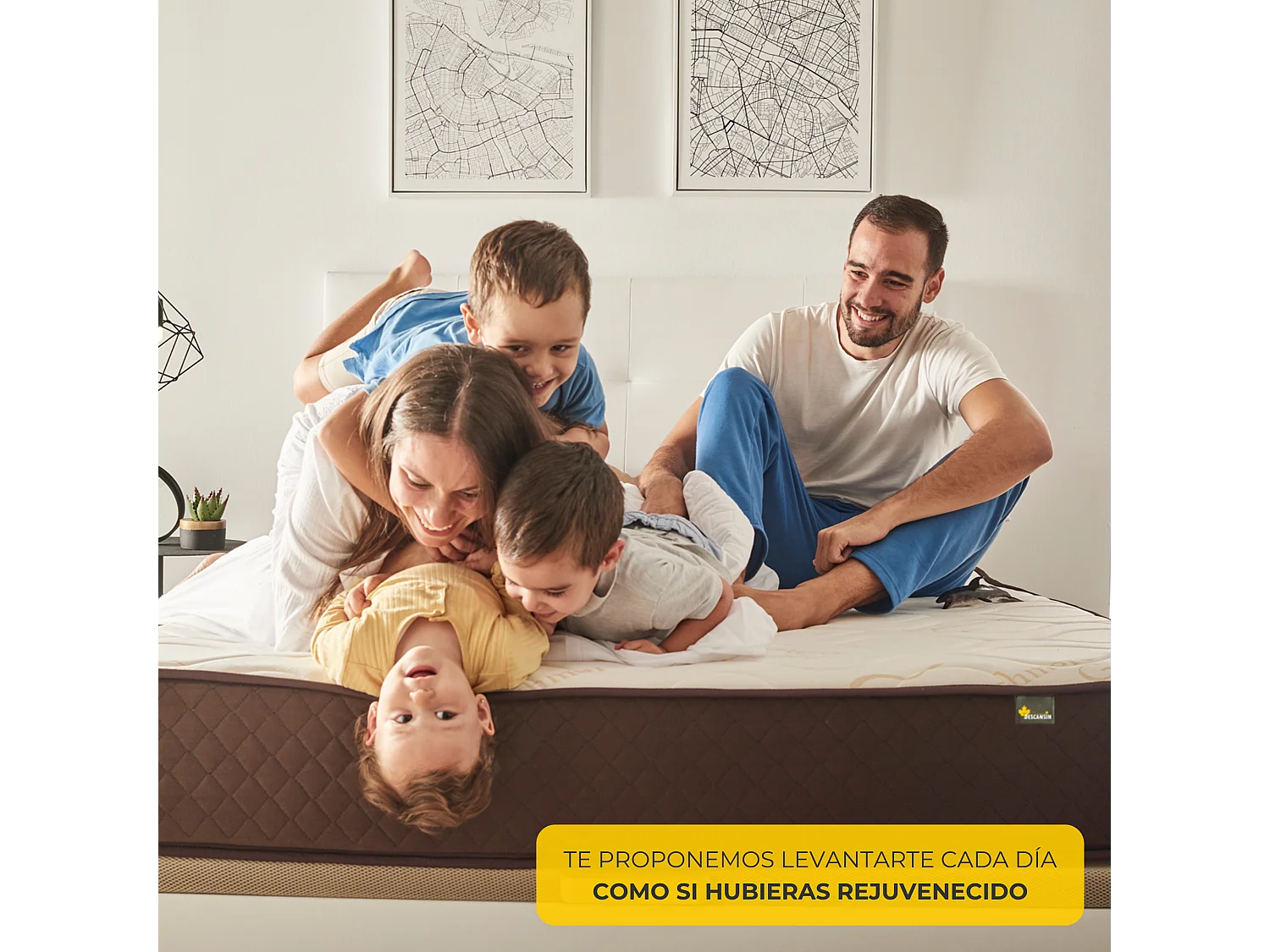 Pack Matelas + 2 Oreillers Viscoélastiques 70 cm Descansin | 140x200 |Très épais 22 cm, 7 zones Confort | Haute fermeté | effet nuage