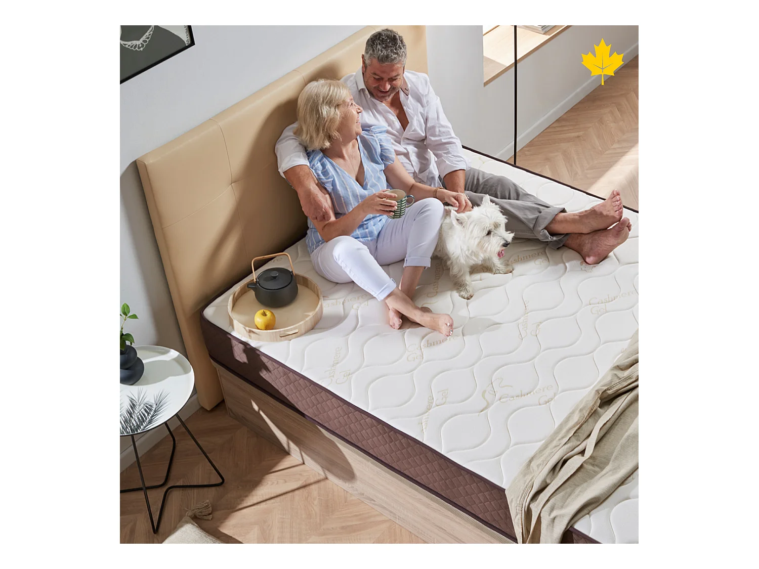 Pack Colchon Descansin + Canape Abatible 180 x 200 | Color Cerezo | Maxima Comodidad | Gran Almacenaje