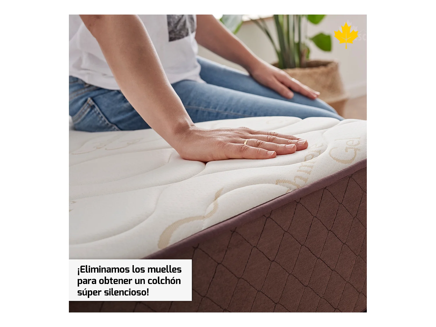 Pack Colchon + Cabecero + Canape Abatible Descansin | 150 x 190 | Blanco | Maxima Comodidad | Gran Almacenaje