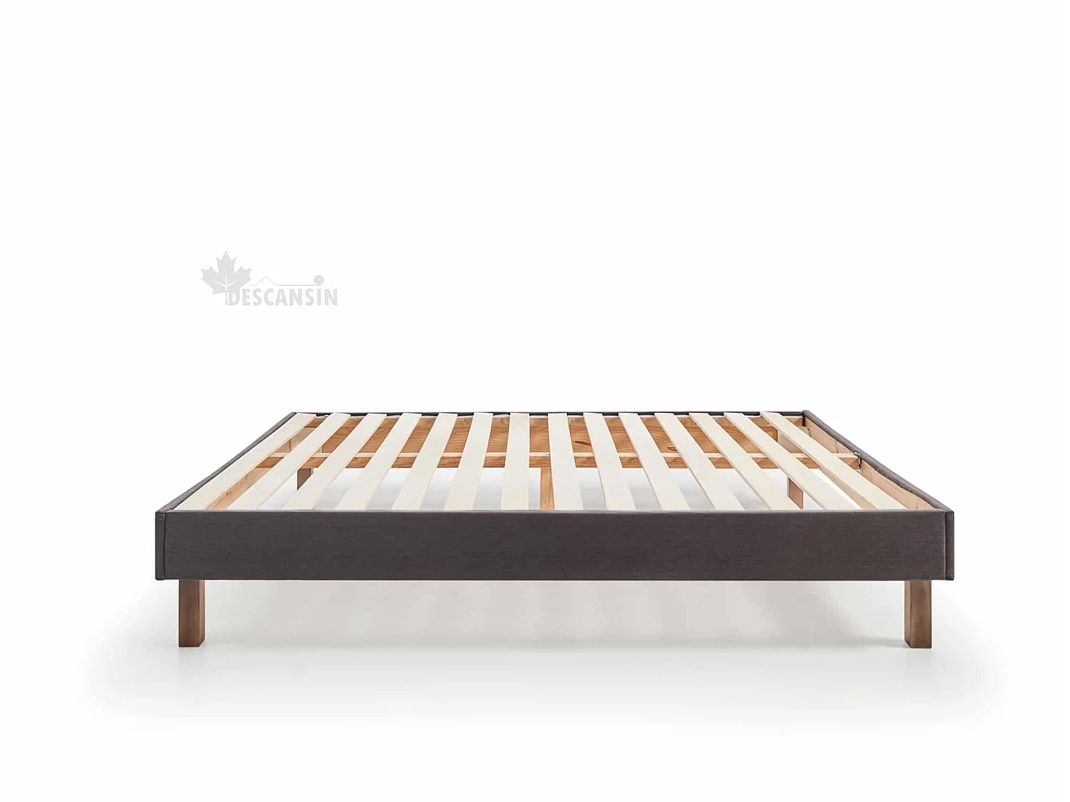 Pack Colchón y Base Tapizada Gris Con Patas | Medidas 160x200 | Gris | Ideal para Personas con Dolores de Espalda | Silenciosa | Descansin