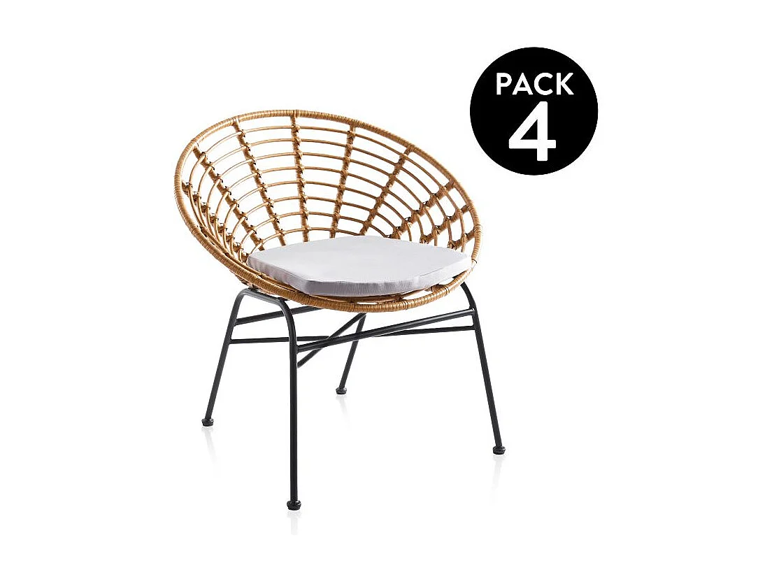 Pack 4 sillones Talma Rattan