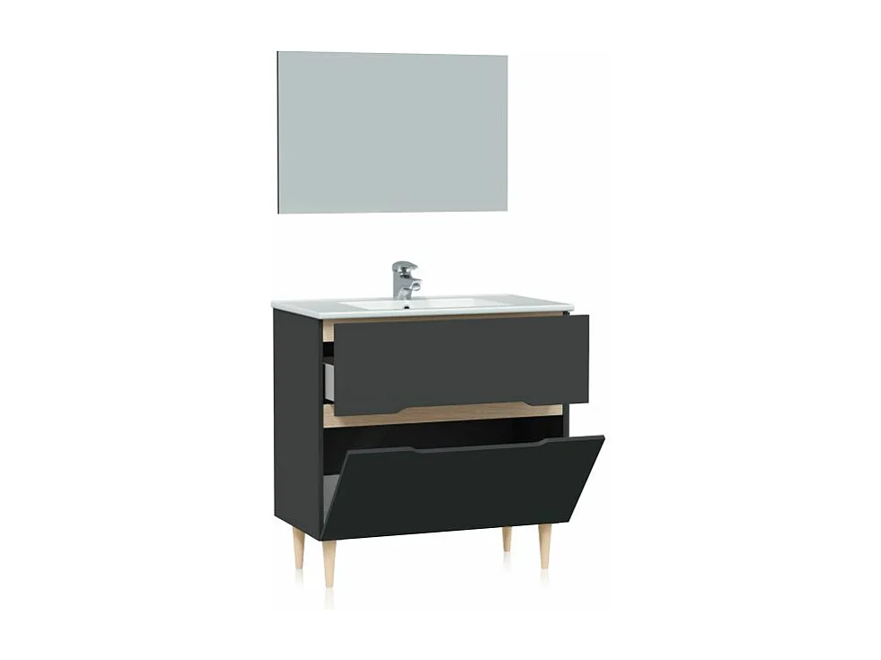 Mueble de baño Opera 80 Antracita - Roble