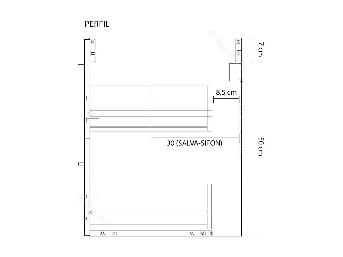 Móvel de casa de banho Aruba 2 gavetas + espelho Cemento