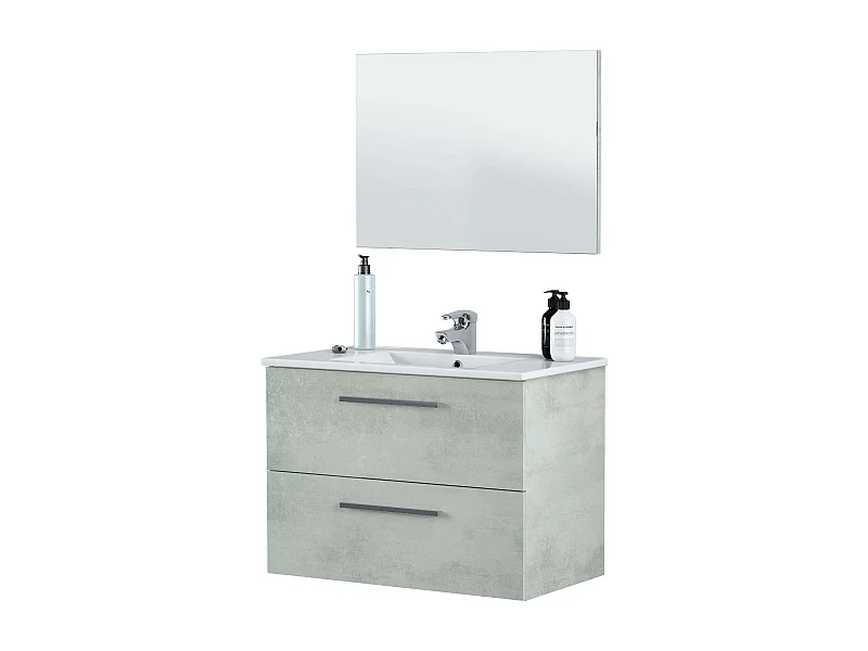 Móvel de casa de banho Aruba 2 gavetas + espelho