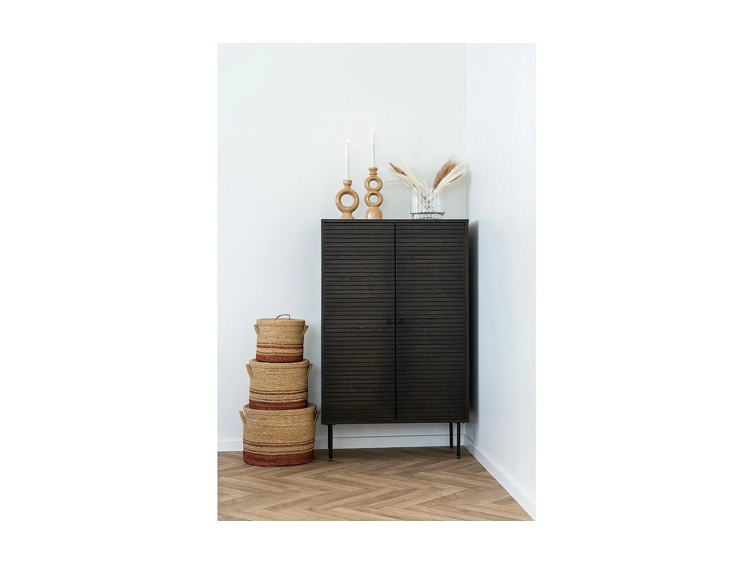 Bougeoir Lucy, Marron, 13,5x8,8x23,5 cm, Seven Design