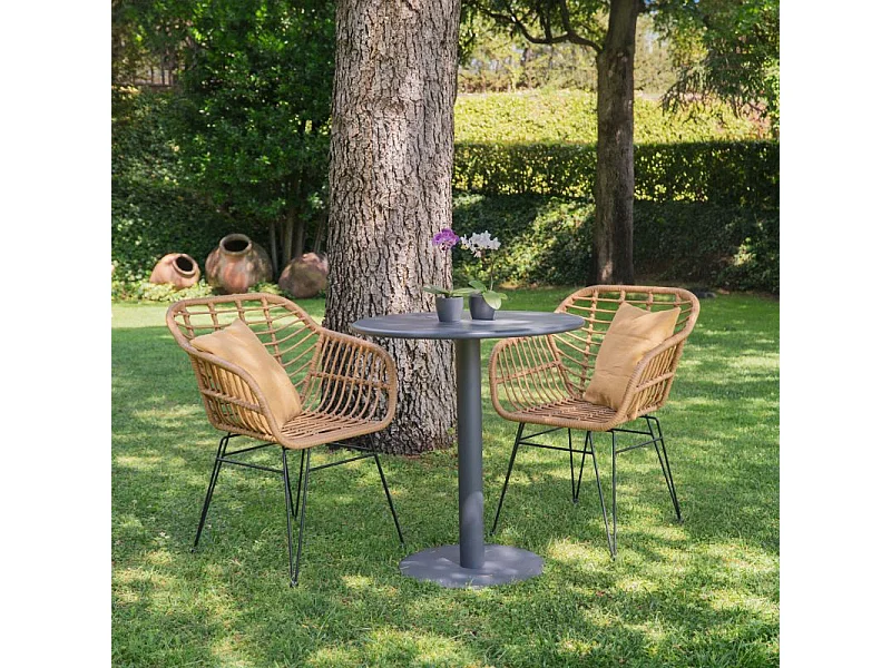 Mesa de exterior redonda Glot Antracita