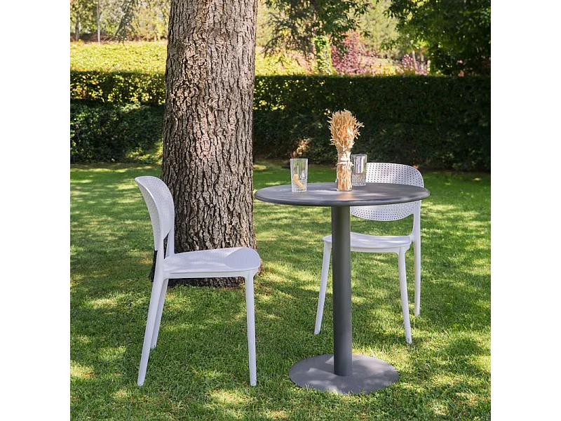 Mesa de exterior redonda Glot Antracita