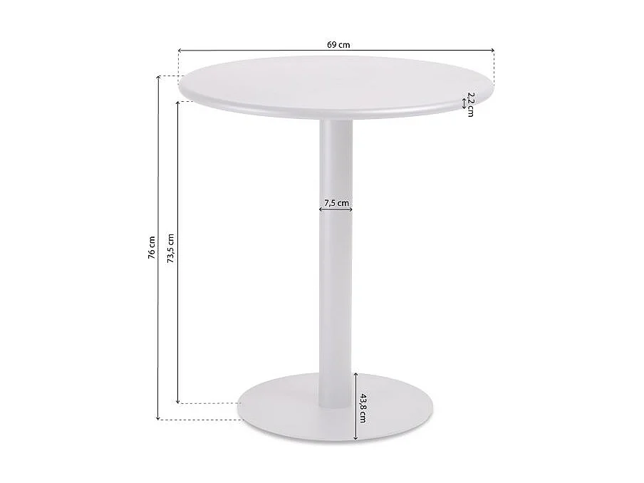 Mesa de exterior redonda Glot Antracita