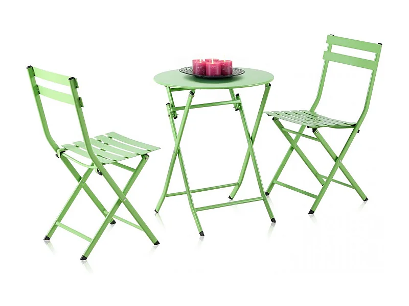 Set de exterior mesa y 2 sillas plegables Gio Pistacho