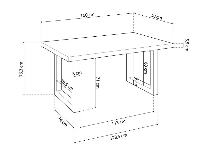 Mesa de exterior Masi Roble salvaje - Antracita