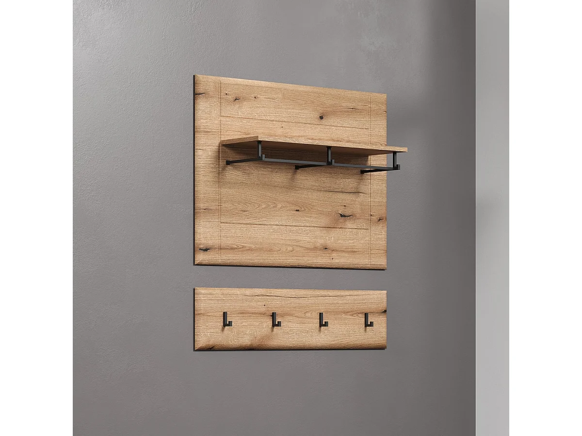 Muurhangers Marlon, Bruin, 91x23x2 cm, Seven Design