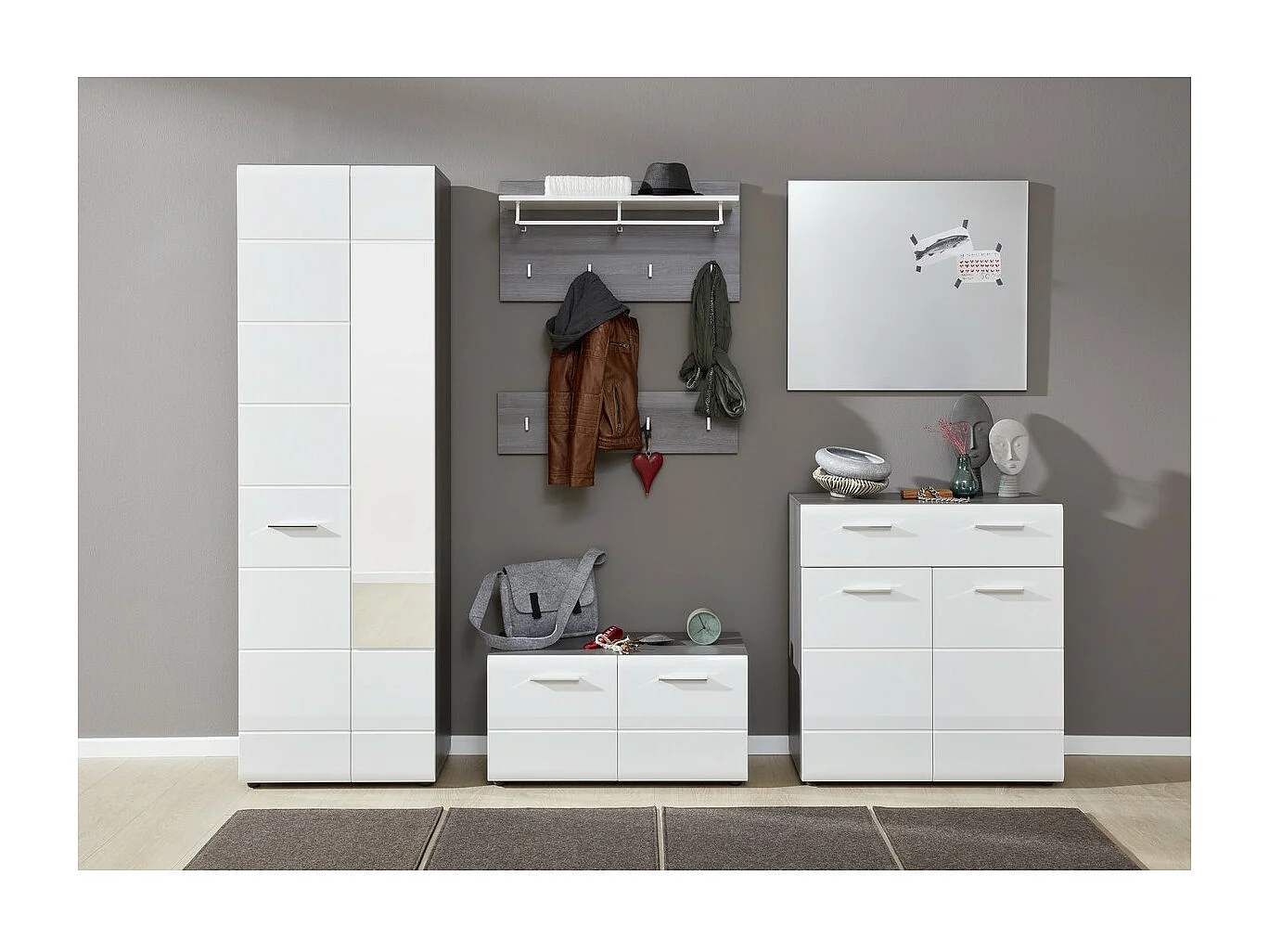 Muurhangers Line, Grijs, 80x40x28 cm, EPIKASA