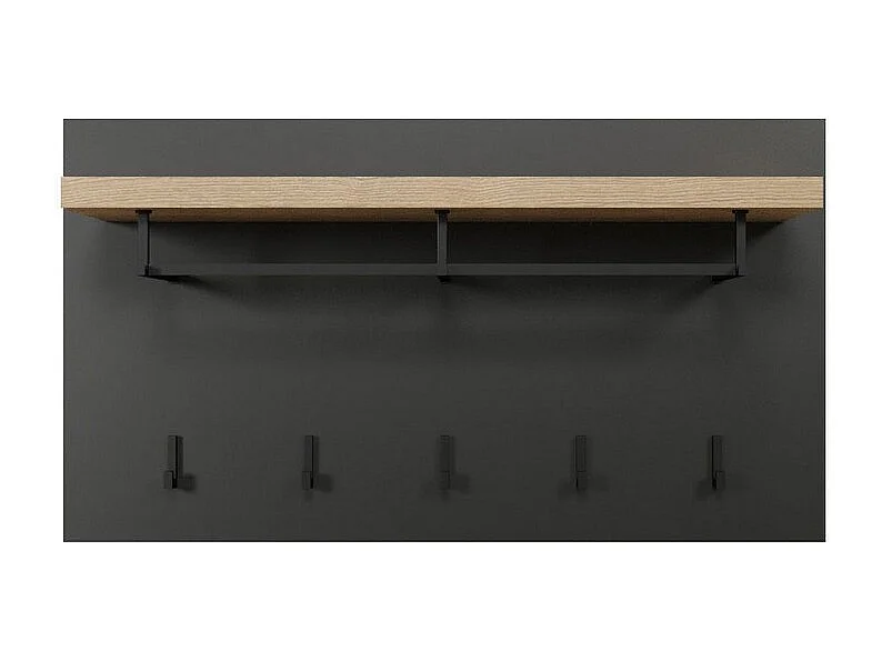 Porte-Manteau Murale Synnax, Anthracite, 90x50x27 cm, Seven Design