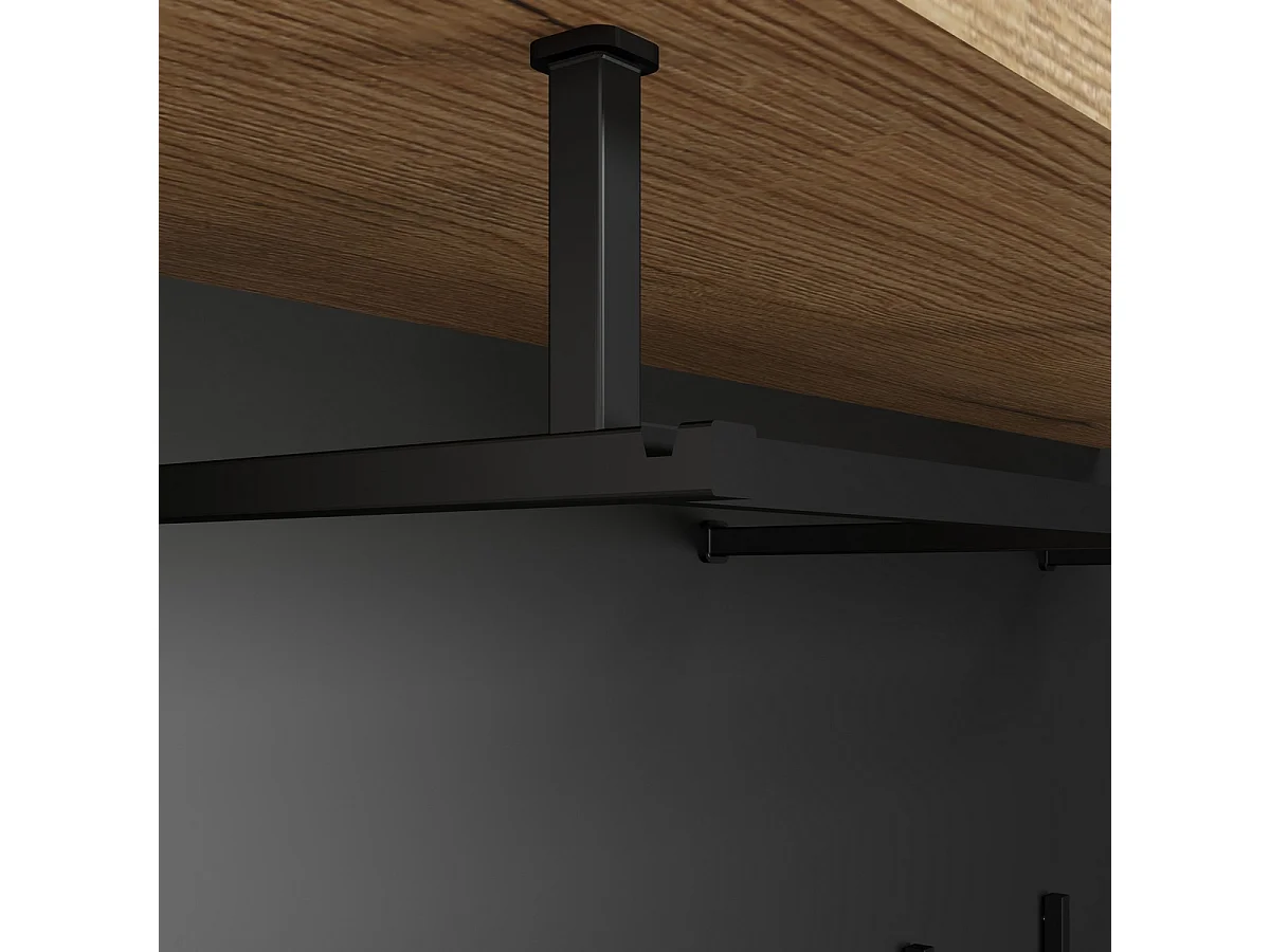 Porte-Manteau Murale Synnax, Anthracite, 90x50x27 cm, Seven Design