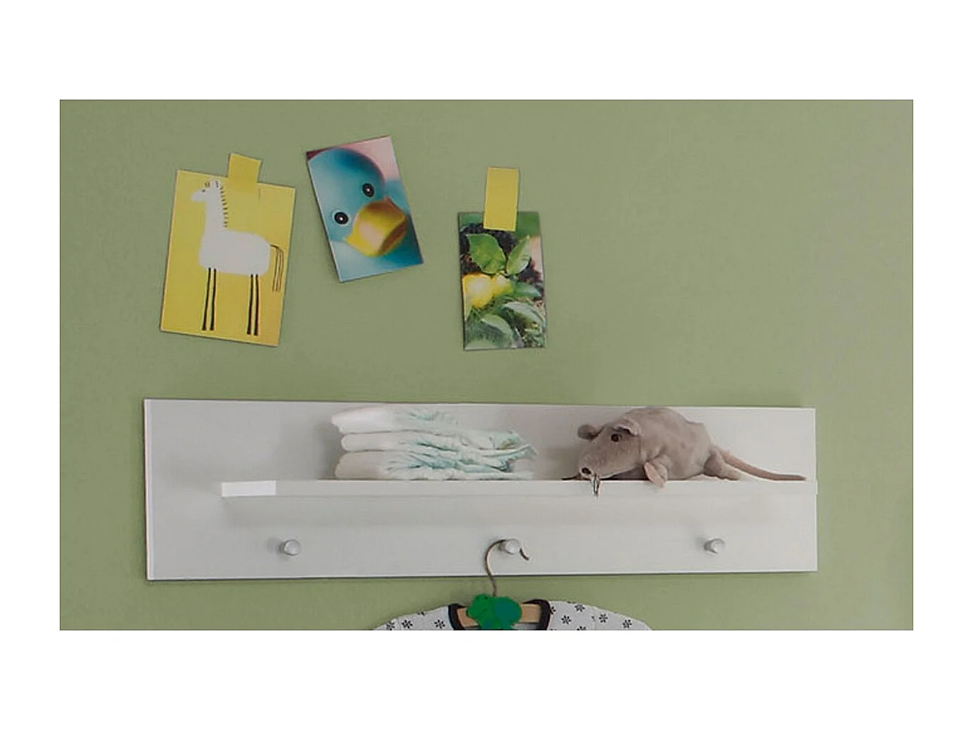 Porte-Manteau Murale Olivia, Blanc, 75x20x15 cm, Seven Design