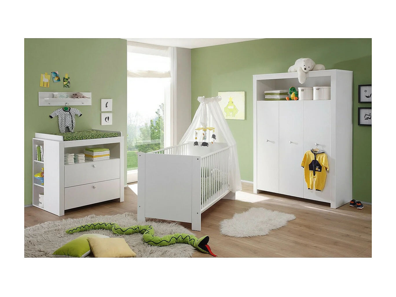 Porte-Manteau Murale Olivia, Blanc, 75x20x15 cm, Seven Design