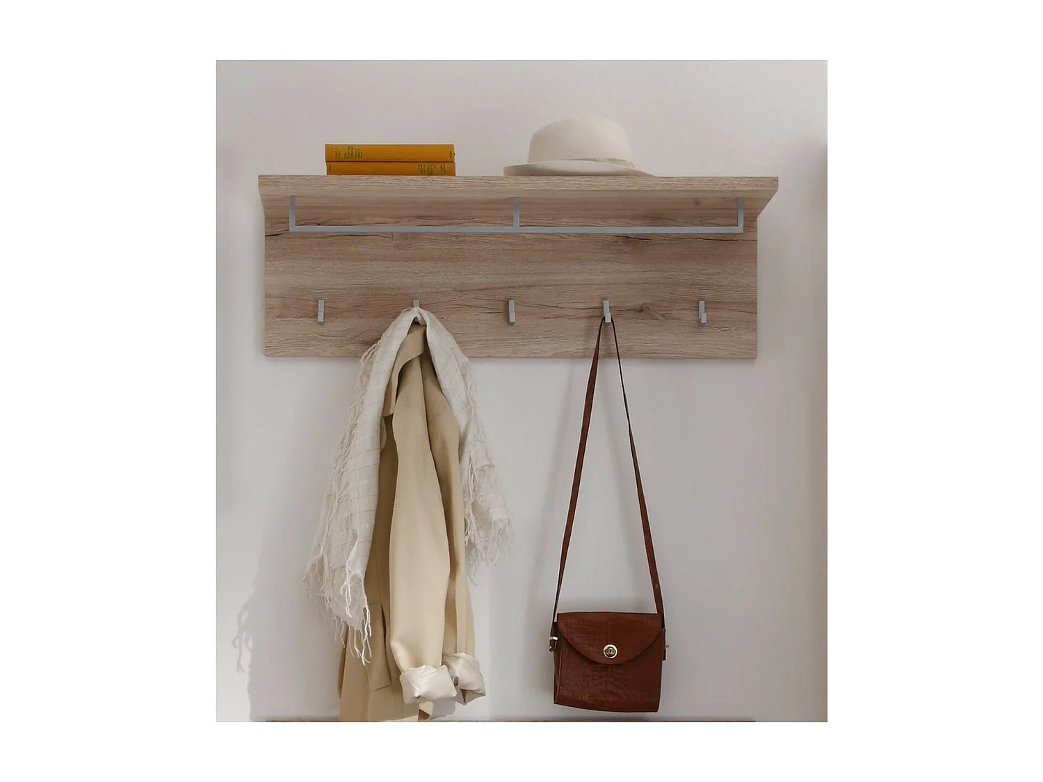 Porte-Manteau Murale Malea, Marron, 88x29x27 cm, Seven Design