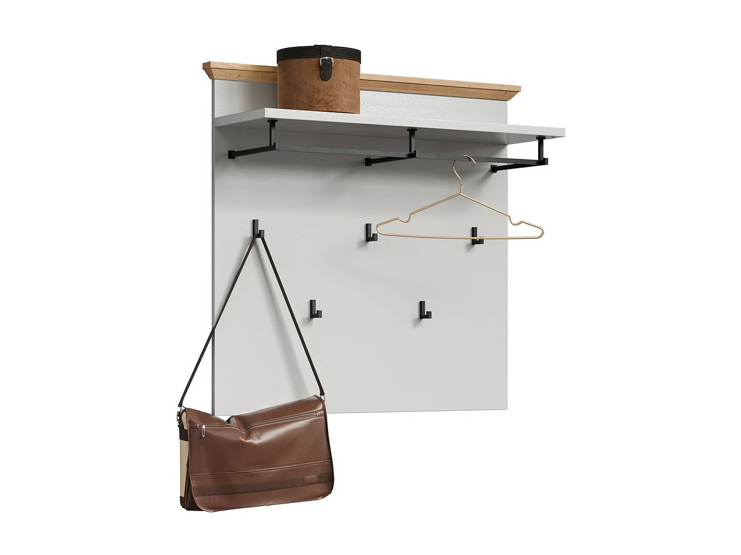 Porte-Manteau Murale Landside, Blanc, 91x82x27 cm, Seven Design