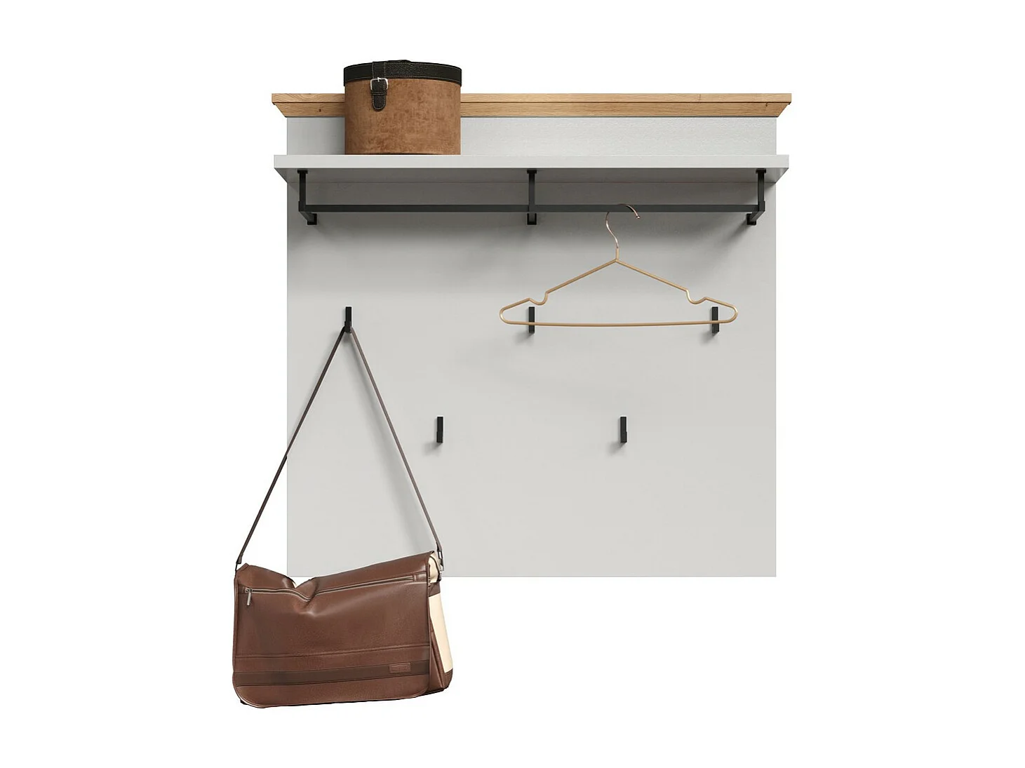 Porte-Manteau Murale Landside, Blanc, 91x82x27 cm, Seven Design