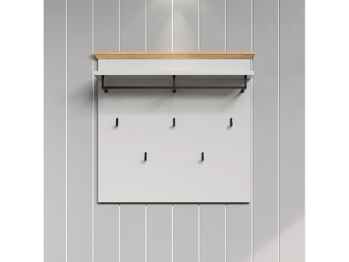 Porte-Manteau Murale Landside, Blanc, 91x82x27 cm, Seven Design