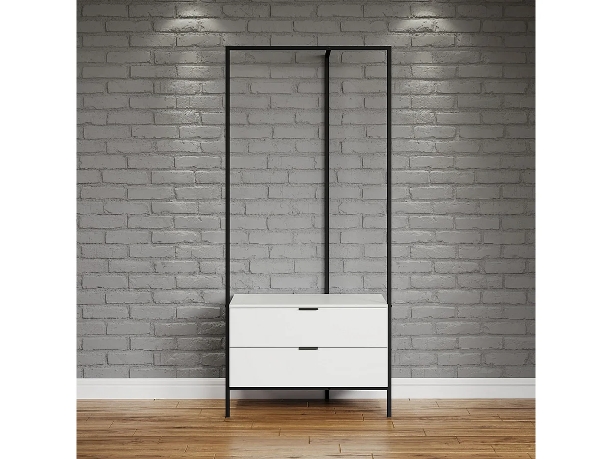 Vloerhanger Jody, Wit, 85x190x47 cm, EPIKASA