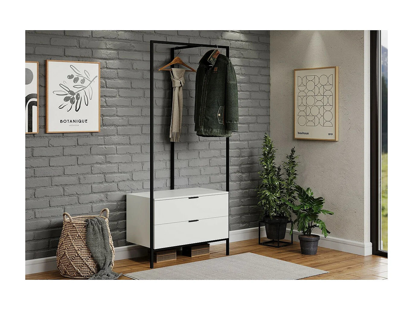 Vloerhanger Jody, Wit, 85x190x47 cm, EPIKASA