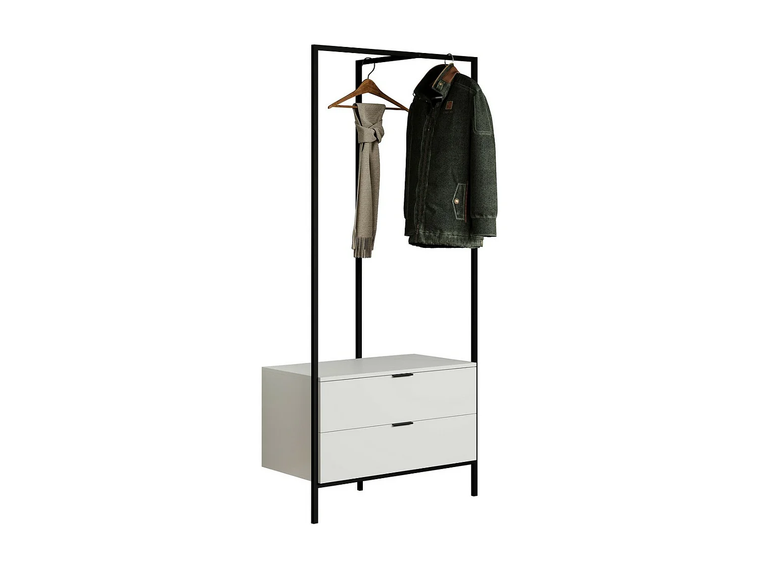 Vloerhanger Jody, Wit, 85x190x47 cm, Seven Design