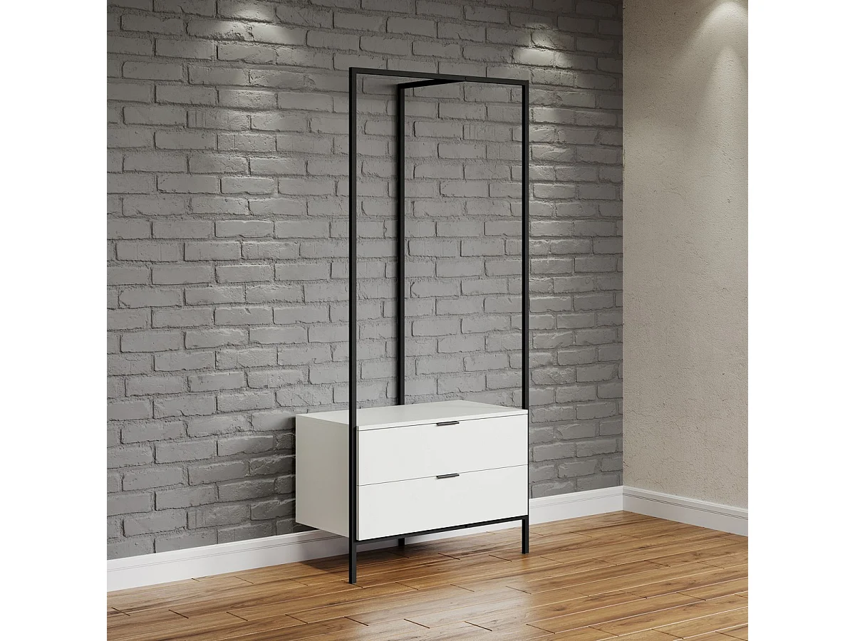 Vloerhanger Jody, Wit, 85x190x47 cm, Seven Design