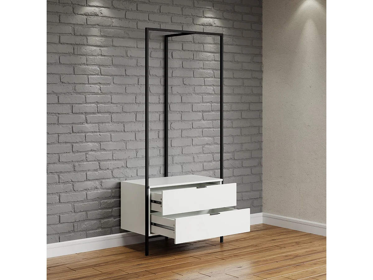 Vloerhanger Jody, Wit, 85x190x47 cm, Seven Design