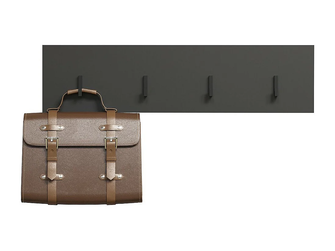 Porte-Manteau Murale Esteban, Anthracite, 80x20x2 cm, Seven Design