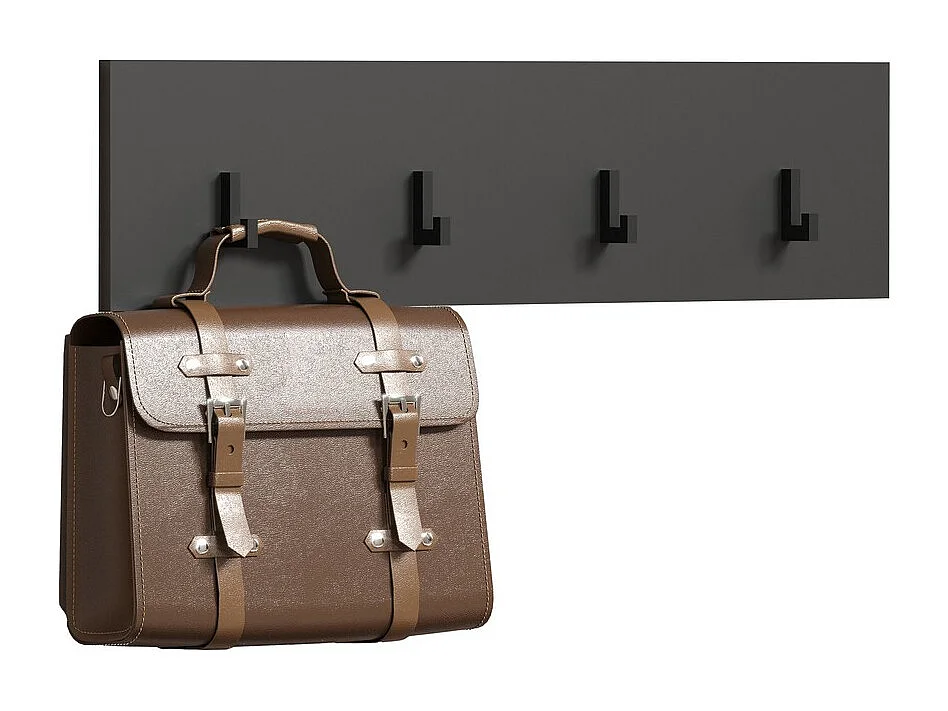 Porte-Manteau Murale Esteban, Anthracite, 80x20x2 cm, Seven Design