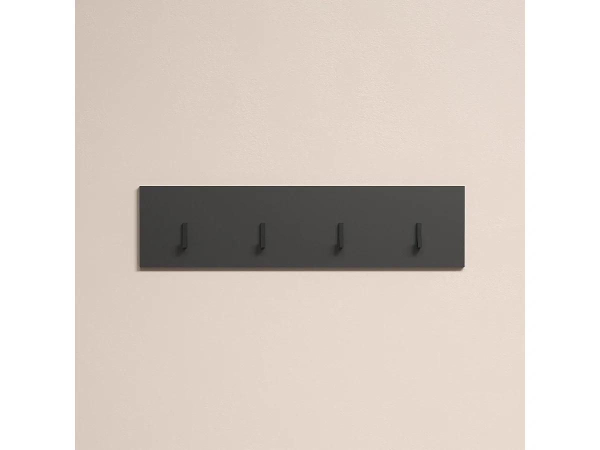 Porte-Manteau Murale Esteban, Anthracite, 80x20x2 cm, Seven Design