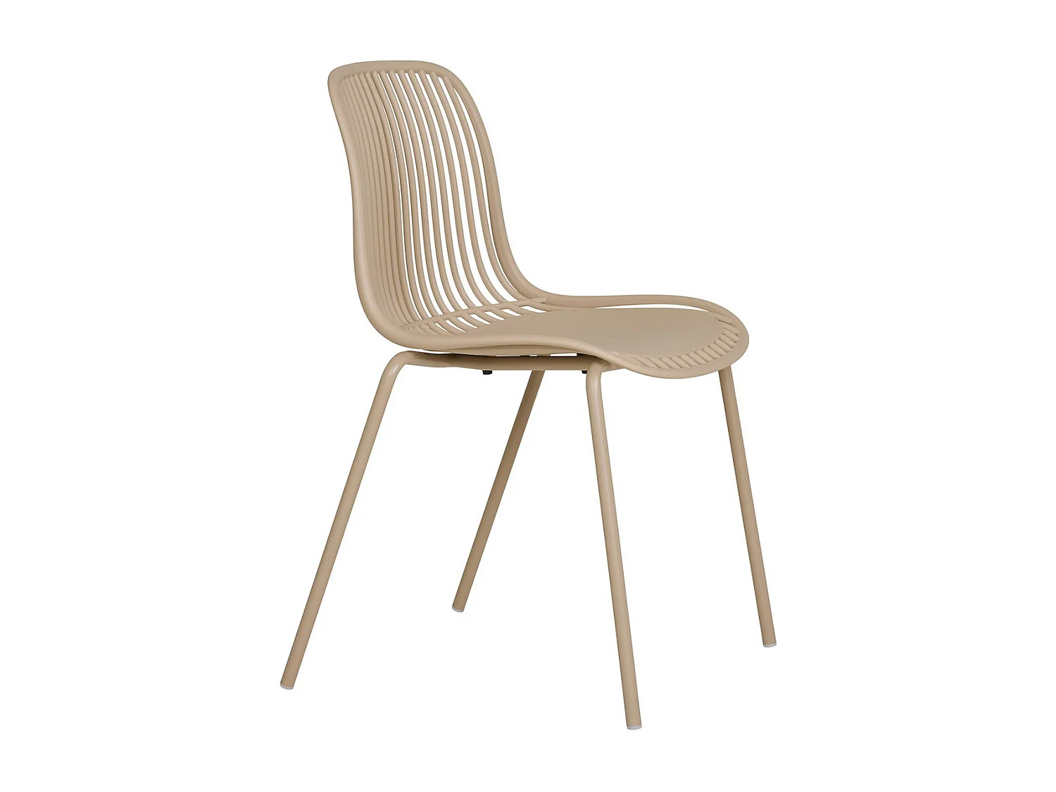 Lot de 4 Chaises de Jardin Branson, Beige, 46,5x55x82 cm, Seven Design