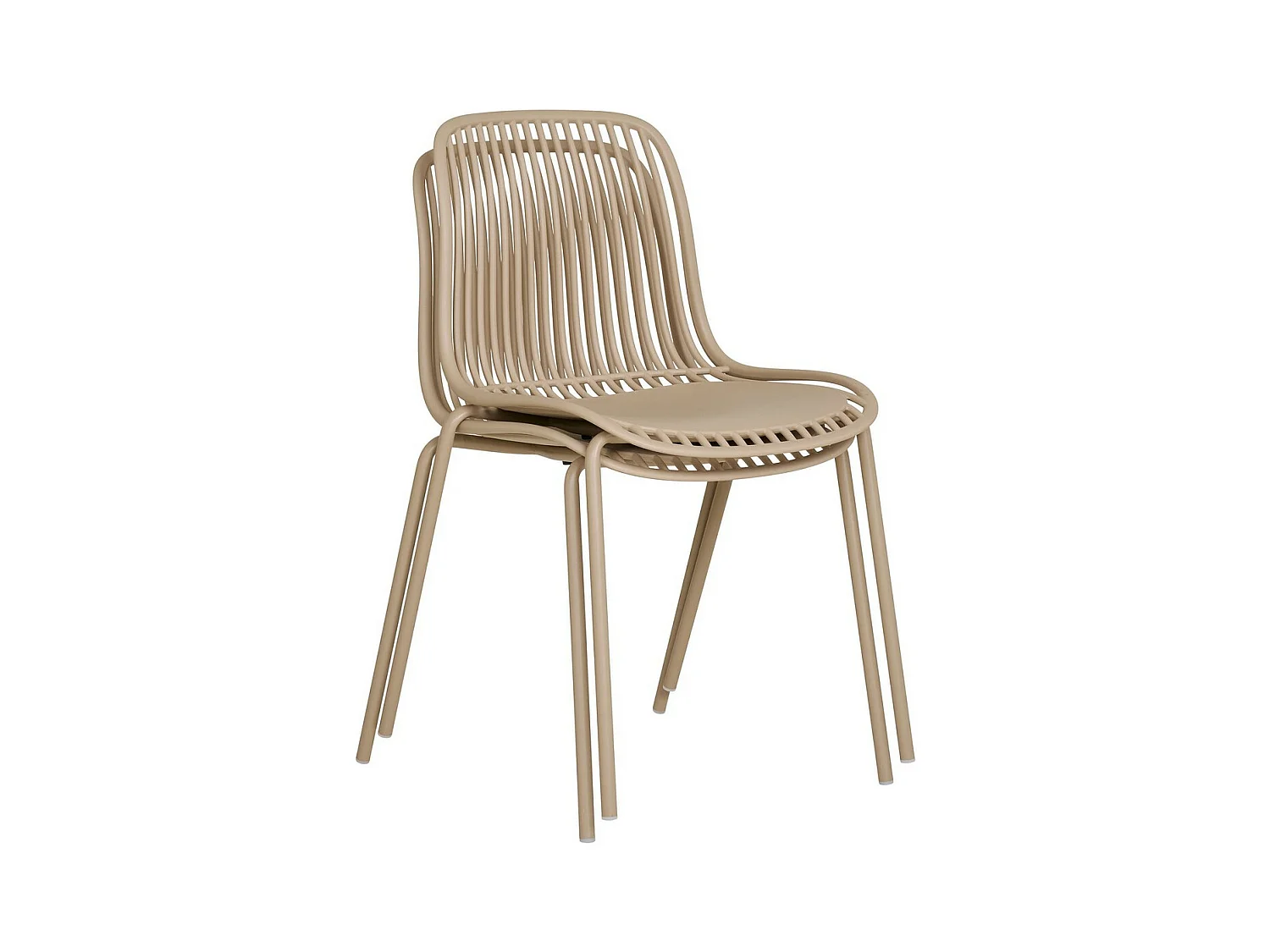 Lot de 4 Chaises de Jardin Branson, Beige, 46,5x55x82 cm, Seven Design