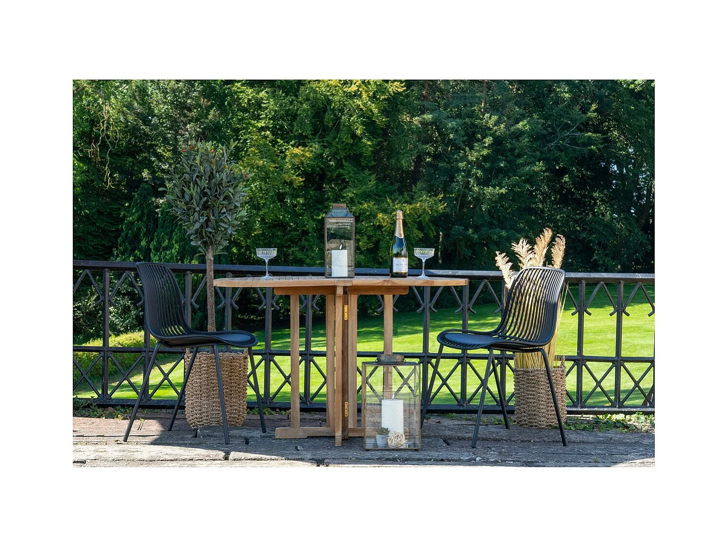 Lot de 4 Chaises de Jardin Branson, Noir, 46,5x55x82 cm, EPIKASA