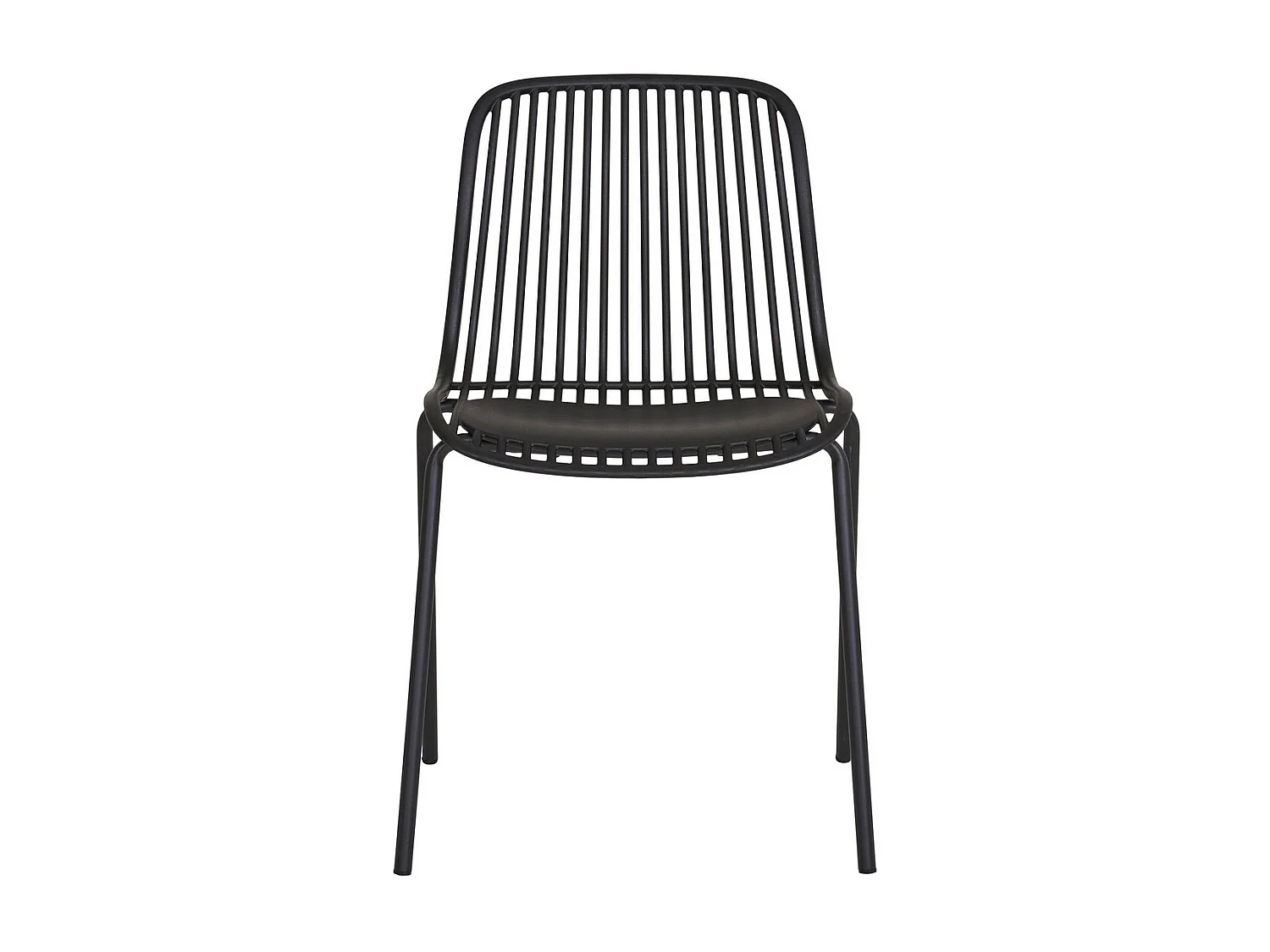 Set van 4 Tuinstoelen Branson, Zwart, 46,5x55x82 cm, Seven Design