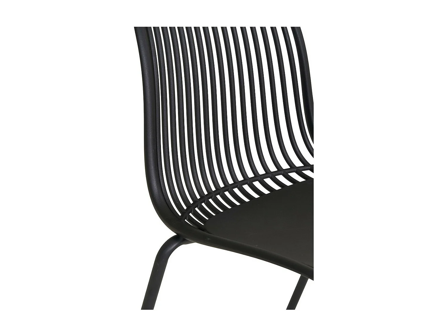 Set van 4 Tuinstoelen Branson, Zwart, 46,5x55x82 cm, Seven Design