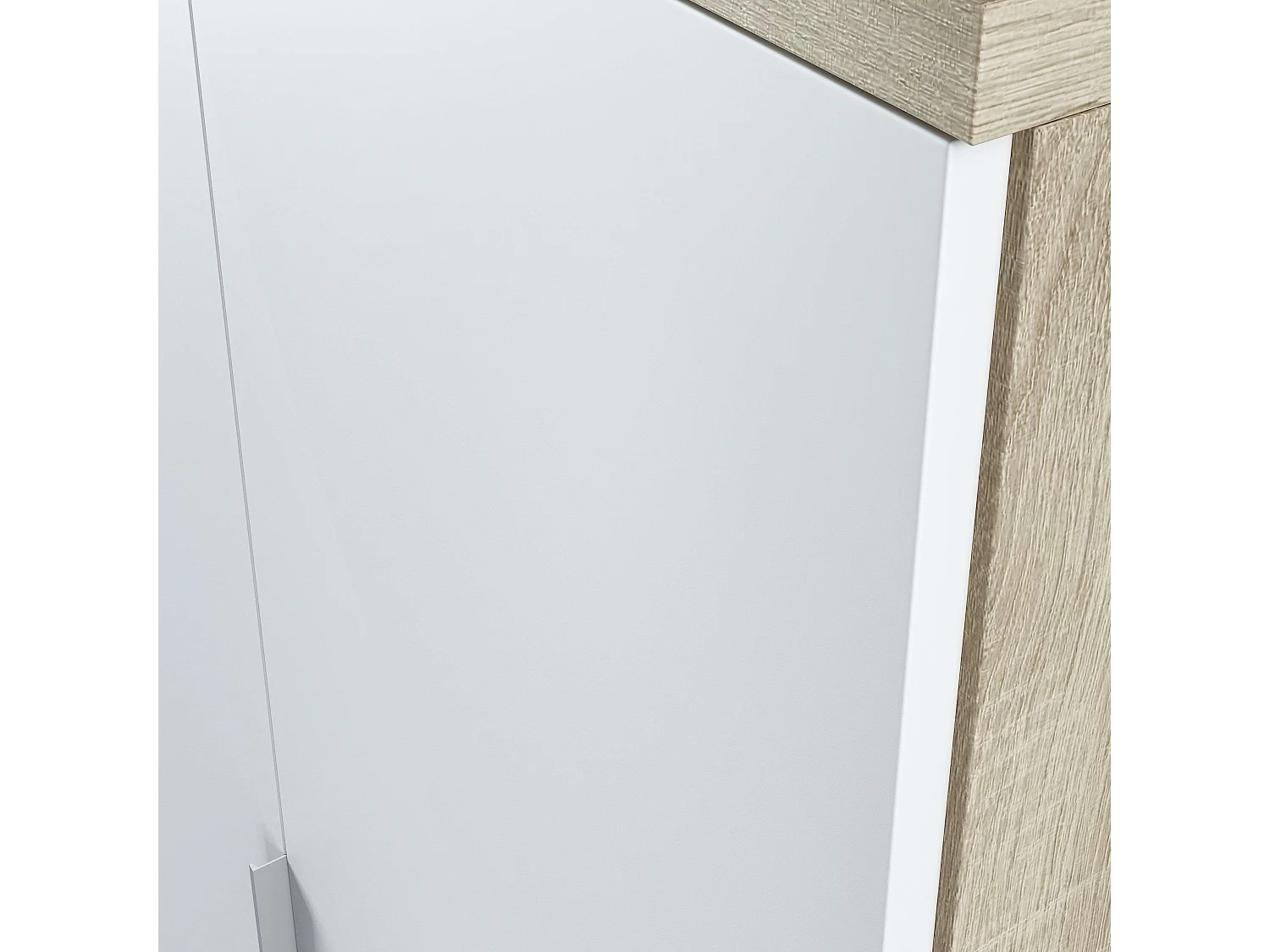 Étagère de bureau en blanc artik et chêne canadien 80x119x33 cm