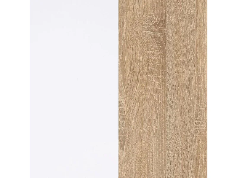 Étagère de bureau en blanc artik et chêne canadien 80x119x33 cm