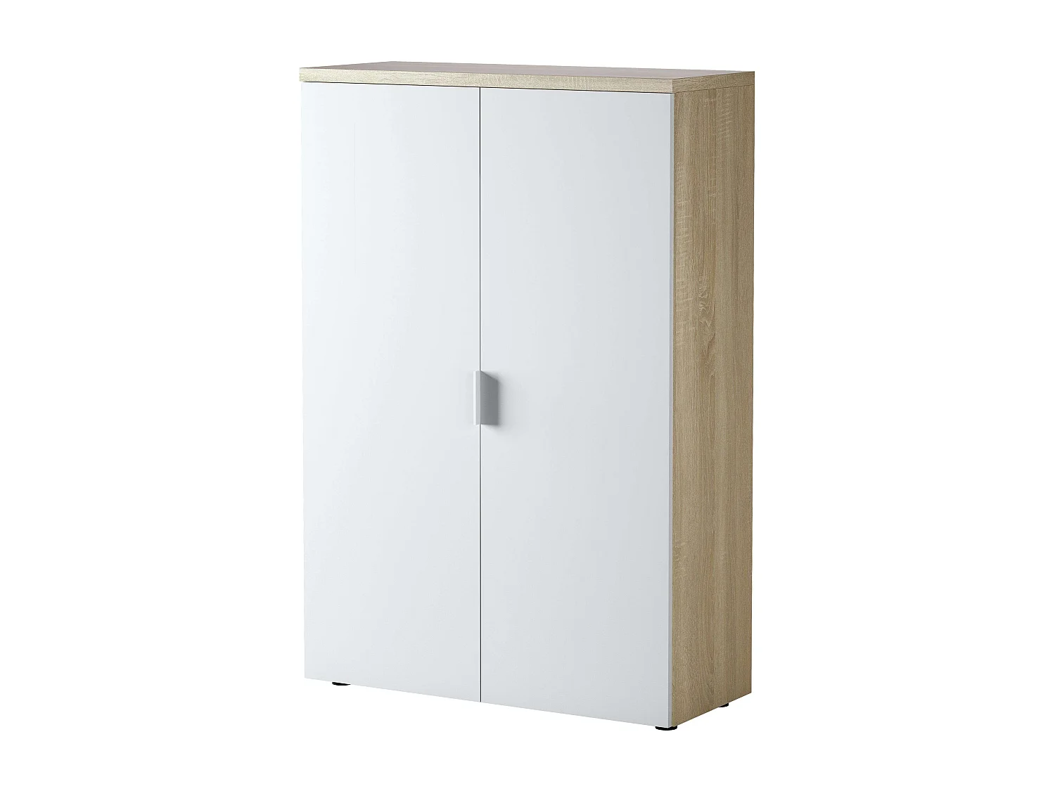 Étagère de bureau en blanc artik et chêne canadien 80x119x33 cm