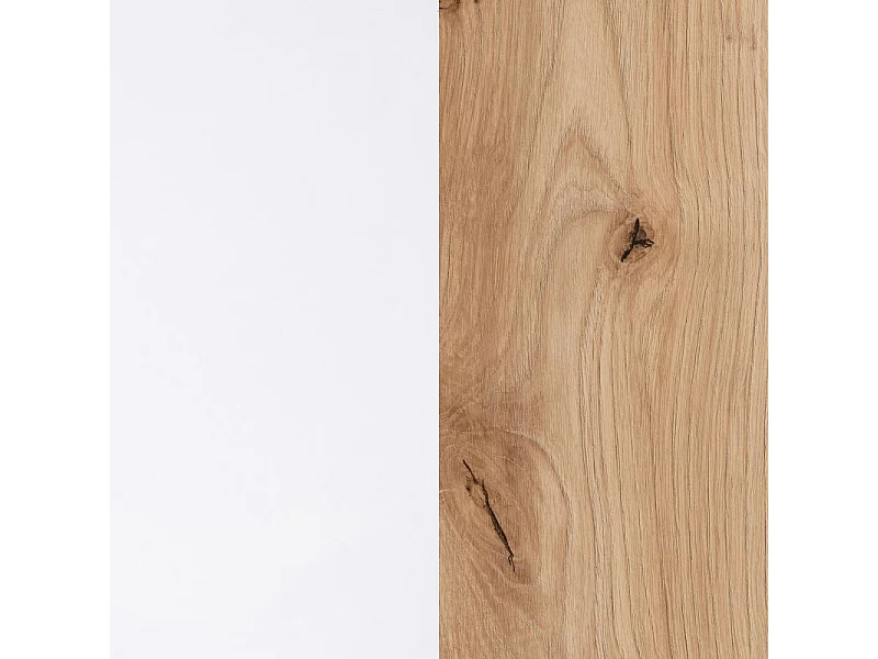 Armario zapatero Eitan Blanco Artik (Blanco Mate) - Roble Nodi