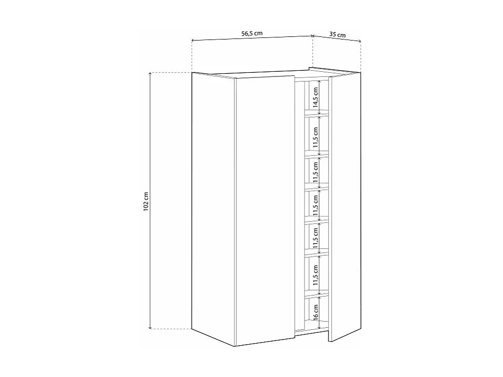 Armario zapatero Eitan Blanco Artik (Blanco Mate) - Roble Nodi