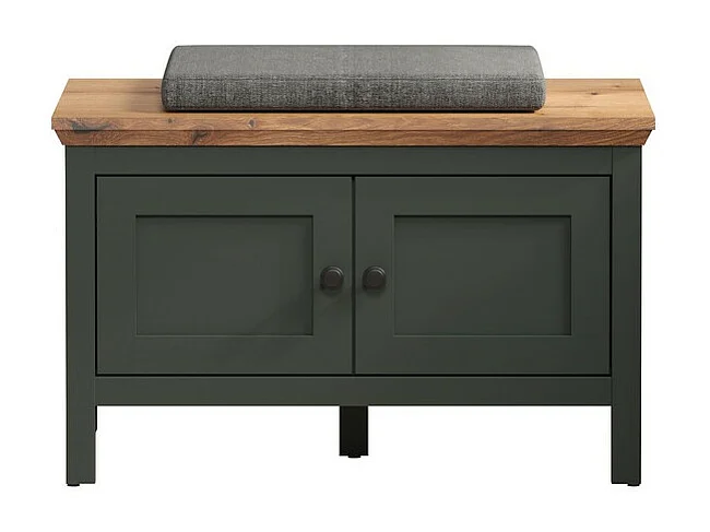 Banc avec Rangement Stanton, Vert, 77x48x39 cm, Seven Design