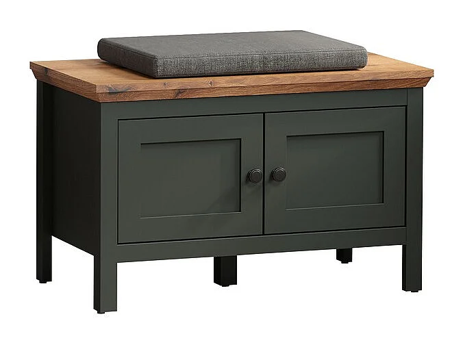 Banc avec Rangement Stanton, Vert, 77x48x39 cm, Seven Design